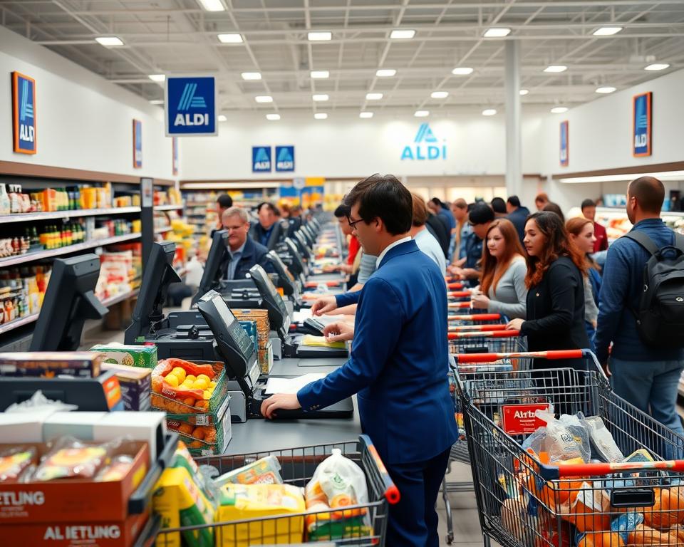 Kassiervorgang bei Aldi